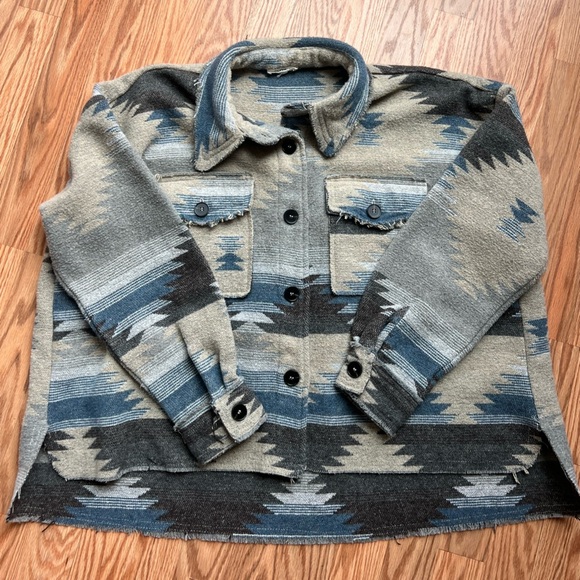 Aztec Patterned Button-Up Jacket - Picture 1 of 5